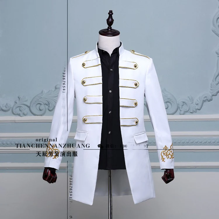 Бесплатная доставка мужская куртка для смокинга с вышивкой в средневековом