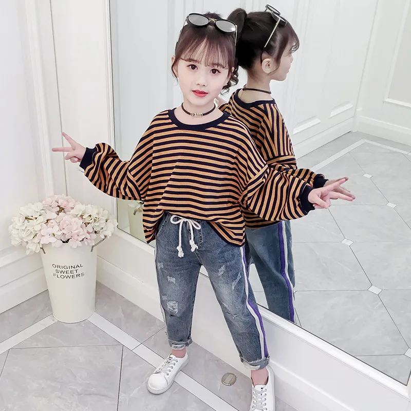 JMFFY Baby Girls Denim Pants Casual Kids Autumn Trousers Girl 2019 Spring Children For Ripped Cowboy Jeans New | Детская одежда и
