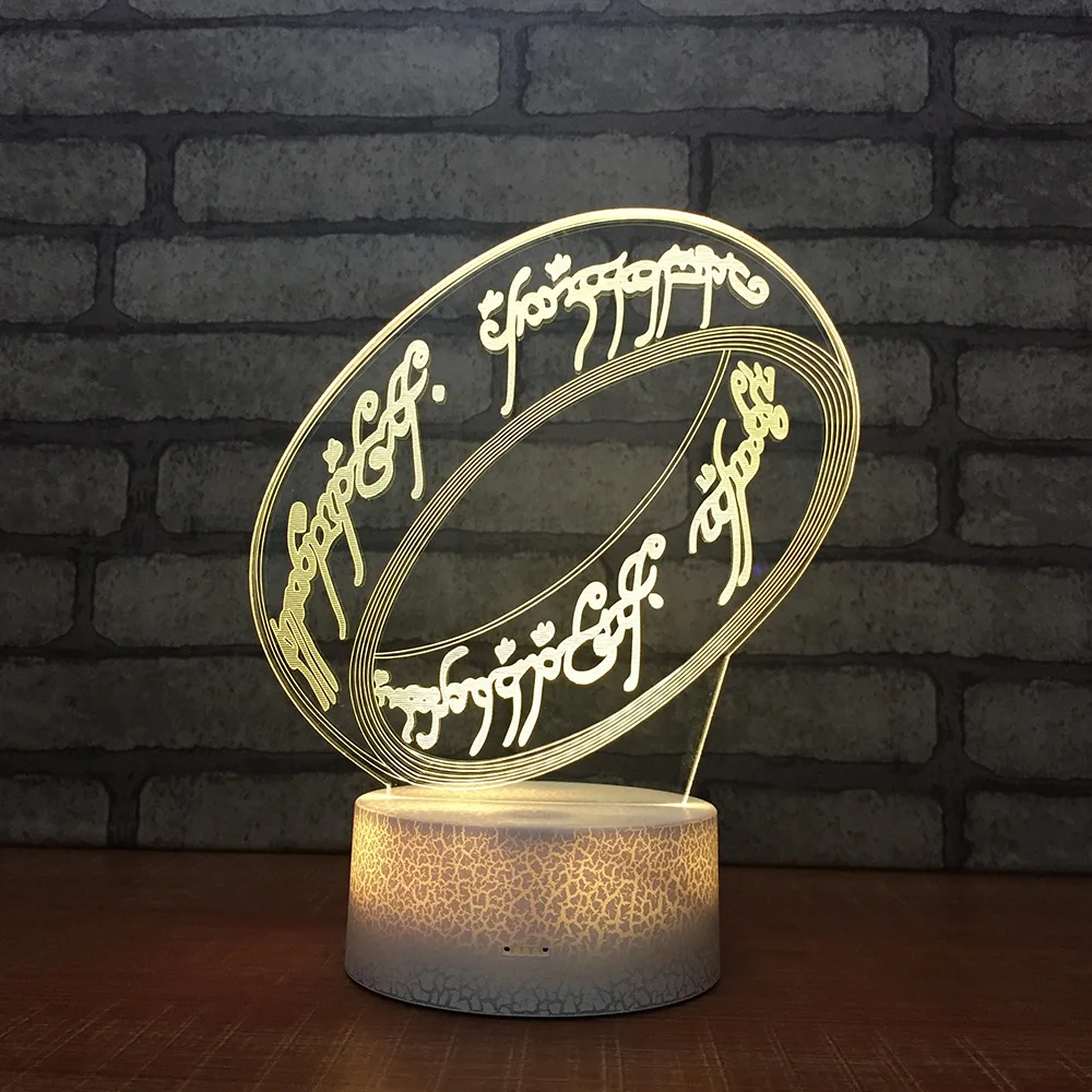 

3D Cartoon Wedding Ring LED RGB Night Light 7 Color Change Desk Light Action Figures 281 Boys Girls Christmas Toys
