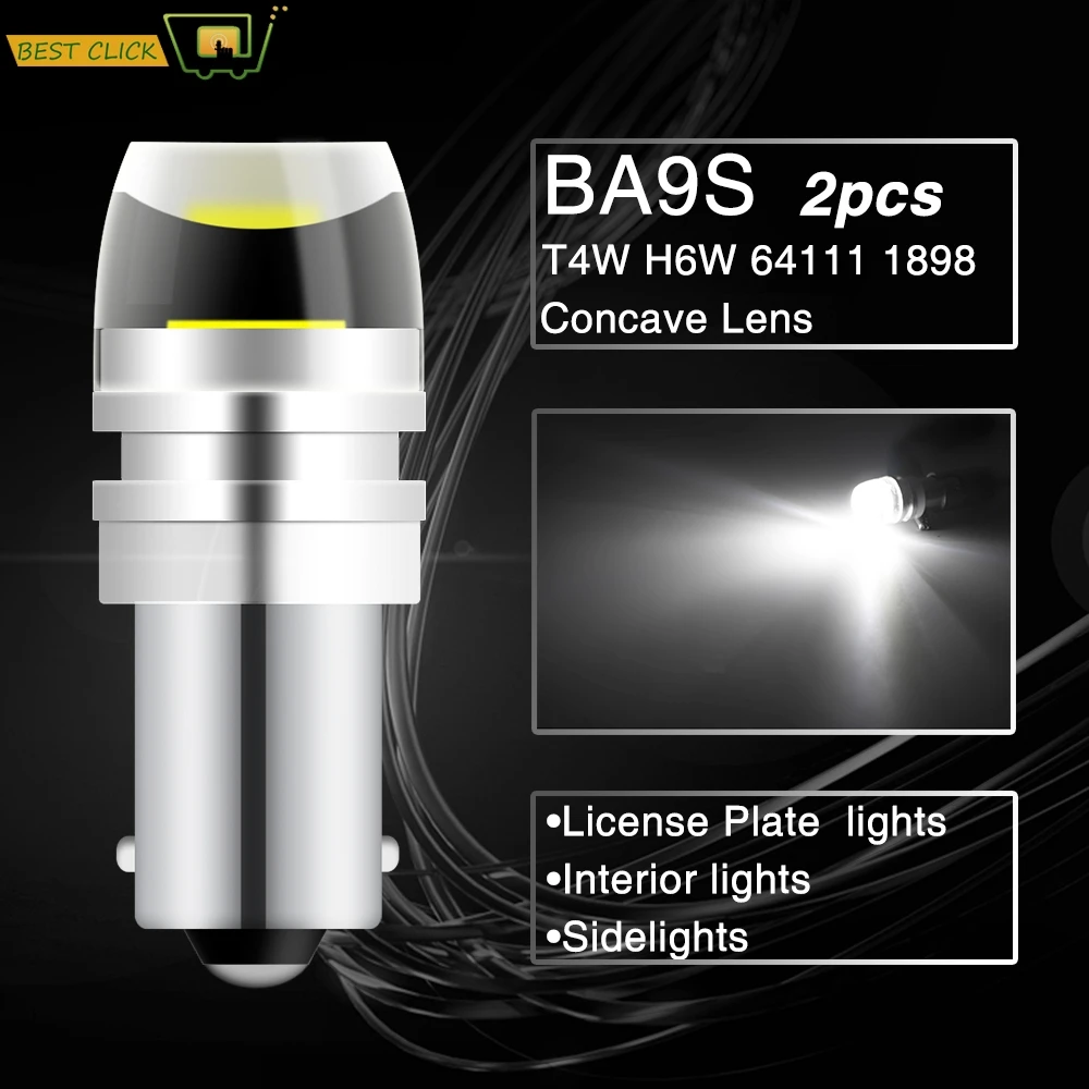 

2 шт., автомобильные светодиодсветодиодный лампы COB BA9S T4W 233 1895