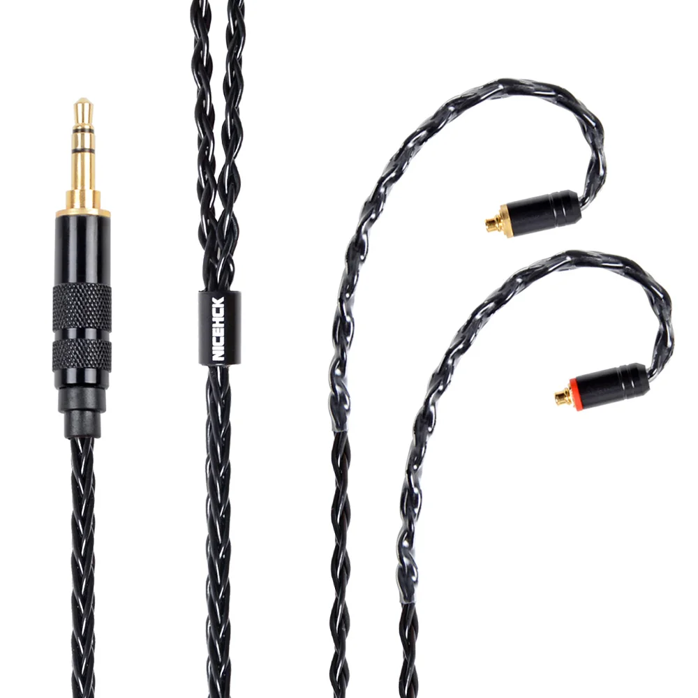 NiceHCK MMCX/2Pin разъем 4 4/3 5/2 5 мм сбалансированный 8 ядро покрытием серебряный кабель