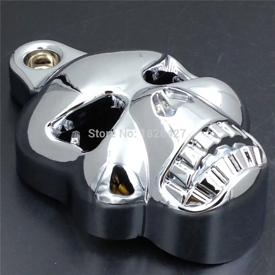 Хромированный Светодиодный звуковой сигнал в виде черепа для Harley Davidson Softail Dyna