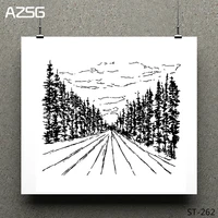 azsg forest road clear sky clear stampsseals for diy scrapbookingcard makingalbum decorative silicone stamp crafts