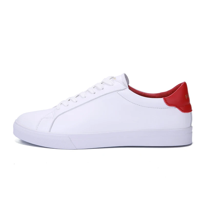 white red CeLai/ Новое поступление; повседневная мужская обувь; кроссовки на шнуровке; Мужская обувь из искусственной кожи; легкая дышащая обувь на плоской подошве; теннисные A-019 - Цвет: white red