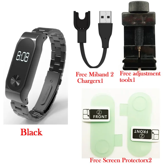 Folding Buckle BK Mi band 3 металлический кожаный браслет для Xiaomi mi Band 3 ремешок для часов для Xiaomi mi Band 2 браслет Correa Xiaomi mi Band 3 2 полосы - Цвет ремешка: Folding Buckle BK