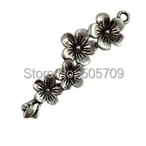 120 шт Тибетский серебристый цвет сливы амулеты A15038|blossom charms|charm charmtibetan silver charms |