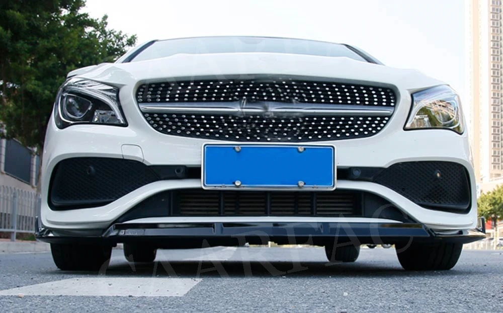 3 шт./компл. ABS черный спереди губ спойлер для Benz ClA класс W117 CLA200 CLA220 CLA260 CLA45 AMG бампера