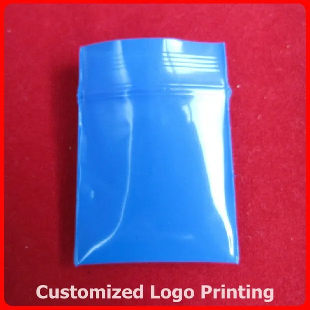 

Free Shipping 300PCS thick zipper top plastic bag Mini Zip lock bag 1.18x1.57 inch (3X4CM) Reclosable Blue seal bag