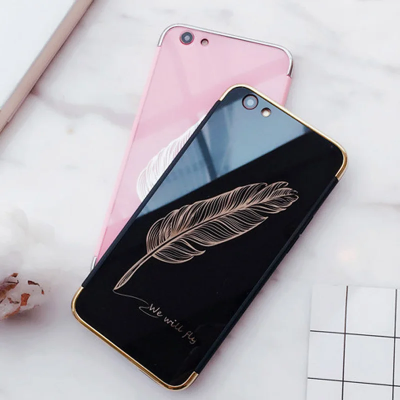 Kobee гусиное перо зеркало Coque для iPhone 7 крышка роскошный мягкий силиконовый чехол 6 S
