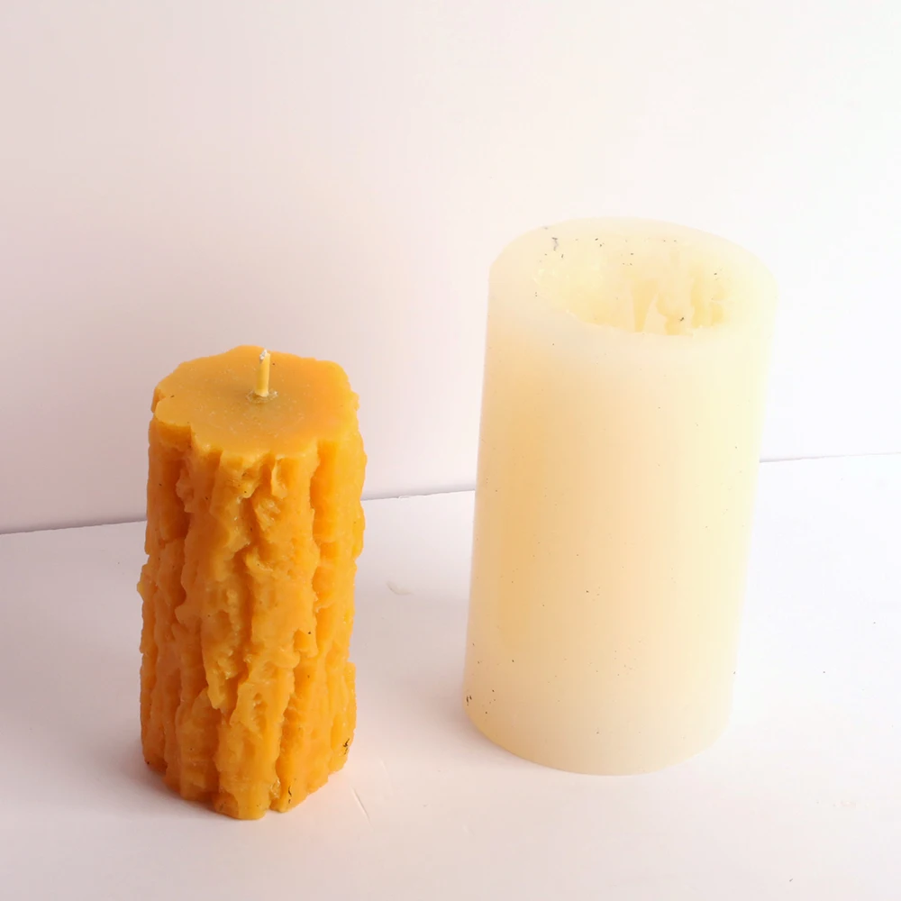 Tree stump candle silicone mold hand tree grain decorative | Дом и сад
