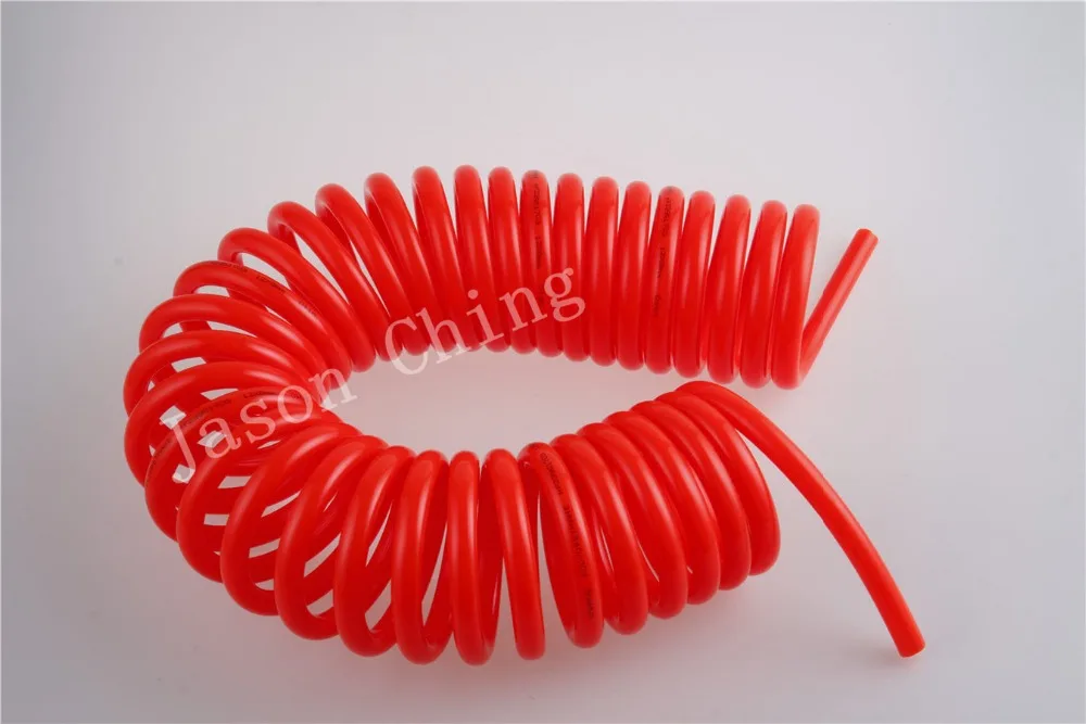 

12mm x 8mm Polyurethane Recoil Air Hose Red Recoil Spring Tube Pipe 12M