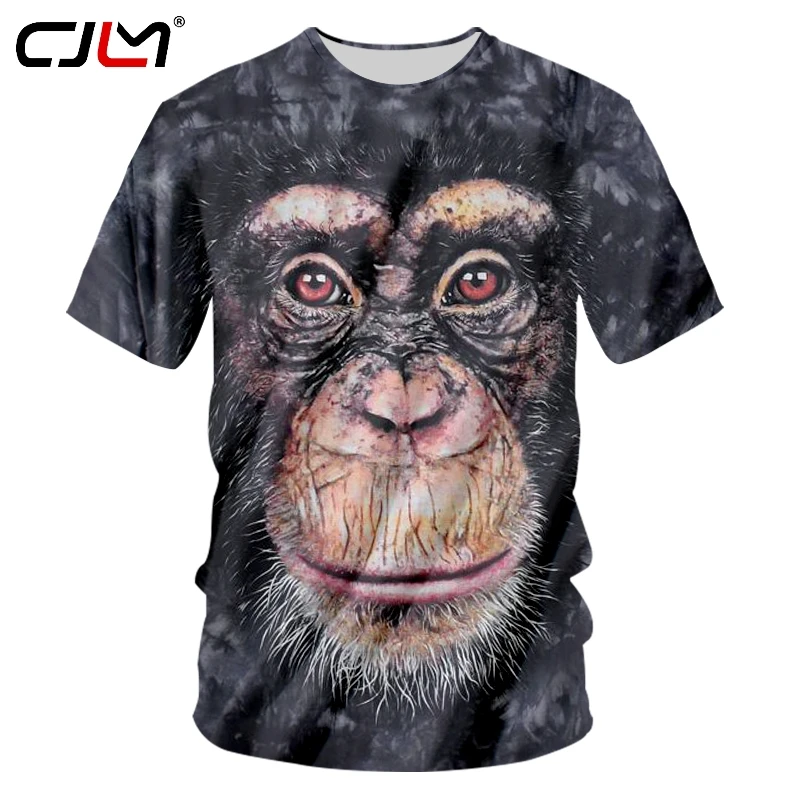 CJLM 3D со смешным рисунком футболка с обезьяной для мужские летние топы рисунками