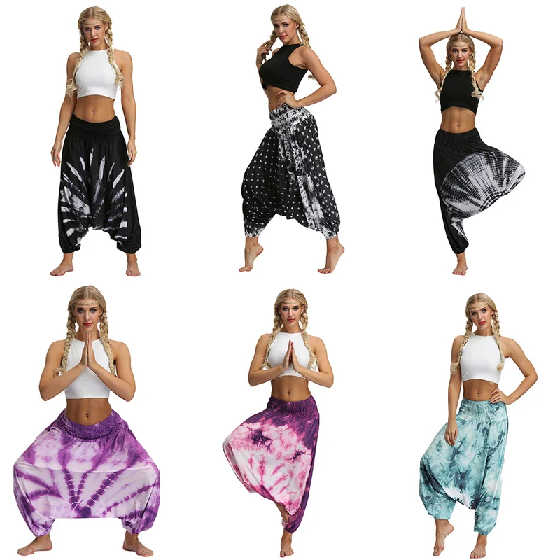 Женские богемные стильные модные штаны с принтом женские уличные высокой талией