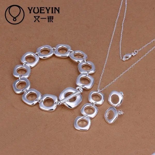 S162 ювелирных украшений полый круглая площадь серьги браслет ожерелье изделий из