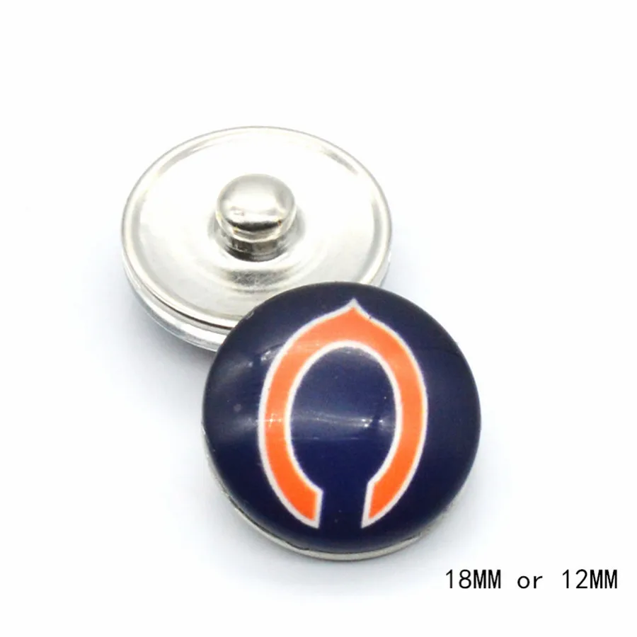 Футбол Chicago Bears Спорт Стекло щелкает кнопками 18 мм 12 fit кнопки jewelry браслет Подарок