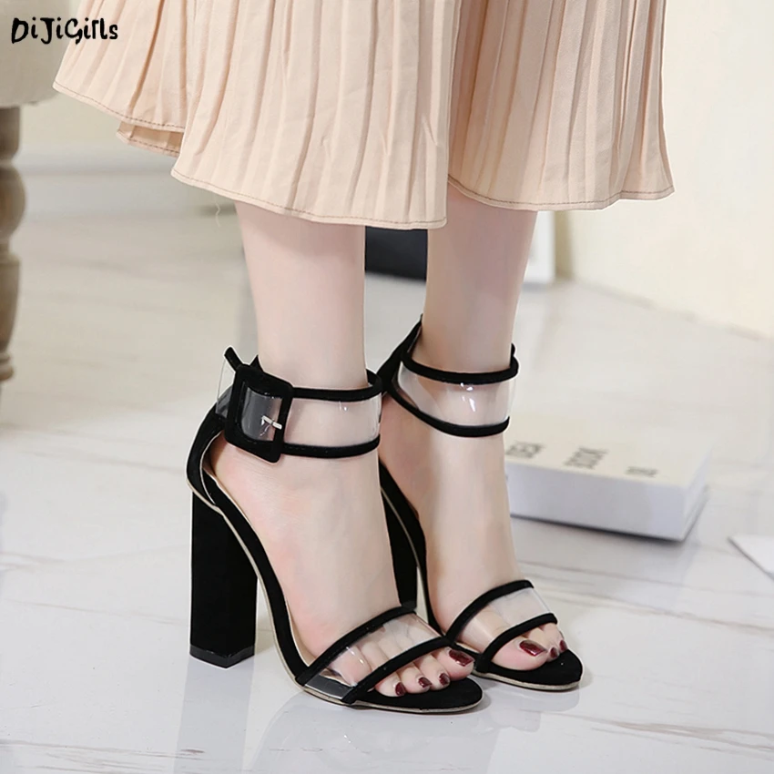 Модные женские Ремешок на щиколотке квадратный Сандалии каблуке летние туфли