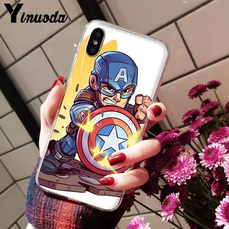 Yinuoda Marvel DC Comics супергерой Звездные войны ТПУ прозрачный чехол для телефона iPhone 8 7 6