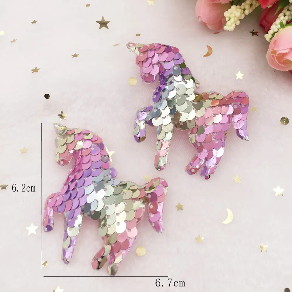 Красочные блестящие рыбьи чешуи блестки мягкая ткань единорог аппликация