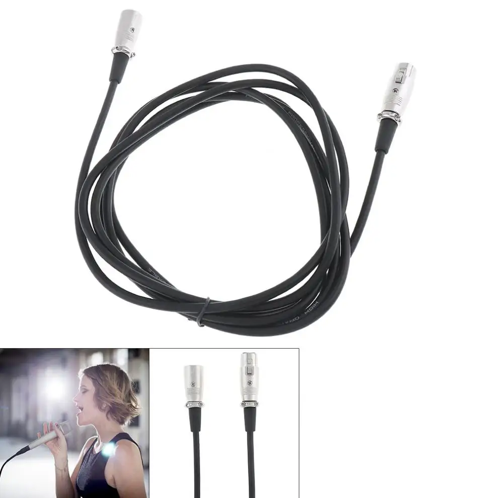

3m 3 Pin XLR Male to Female Microphone Extension Cable Audio Extension Cables Cord Wire Line Black for 6mm Microphone