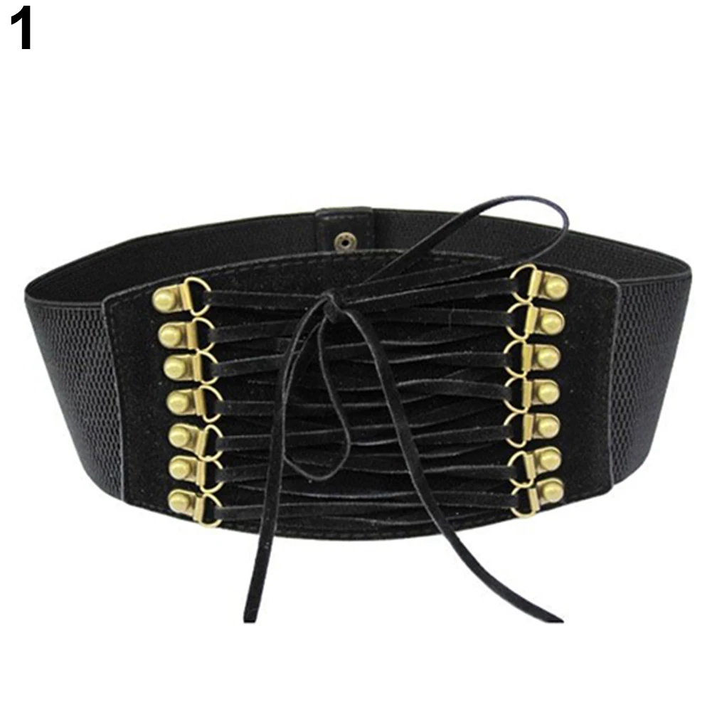 

corset belt Women Fashion Wide Elastic Stretch Belt Tassel Lace Up Corset Waist Waistband 2020