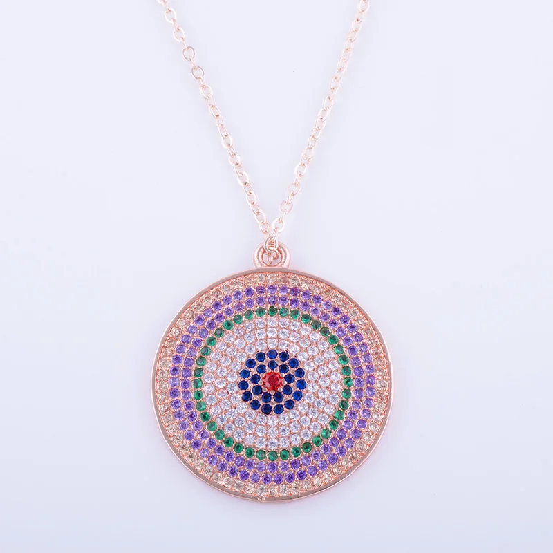 Модные ожерелья для женщин 2017 массивные 30 мм круглые подвески глаз чокер ручная