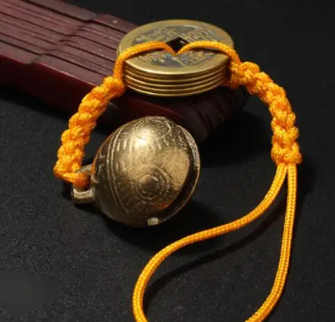 Медная монета медный колокольчик Feng Shui висячая штука Qianlong Tongbao медная кнопка для
