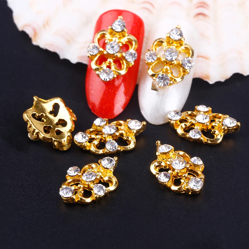 Blueness 10 шт. золотые металлические подвески 3D украшения для ногтей шт./лот