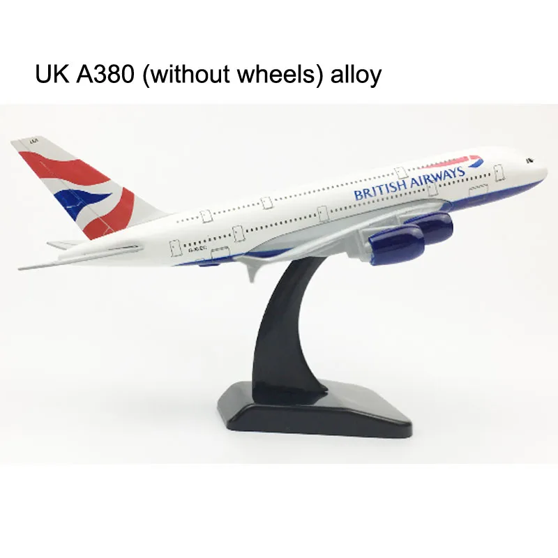 20CM MX80 Соединенное Королевство Virgin Atlantic Boeing 747 с трёхмерными чертёжами Британский дыхательных путей One World Соединенное Королевство Аэробус A380 игрушка "самолет" самолет - Цвет: 20CM MX80