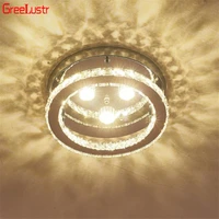 modern crystal led ceiling lights fixtures lustre stainless steel round ceiling lamp plafon for bedroom kitchen barthroom
