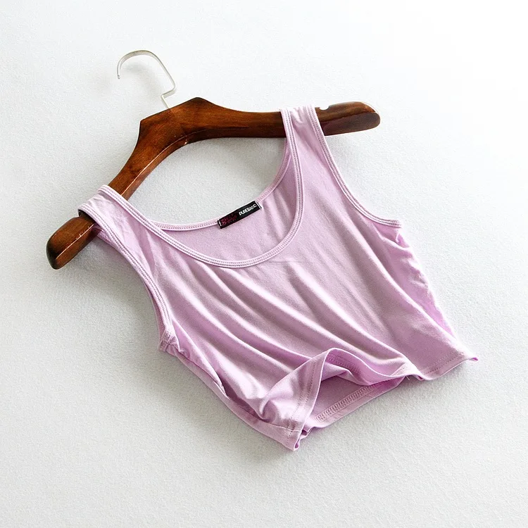 purple U Средства ухода за кожей шеи Solid Femme укороченный топ Для женщин Майки Топы корректирующие рукавов Пользовательские хлопок логотип текст фото печатных женский футболка в стиле панк укороченный - Цвет: purple