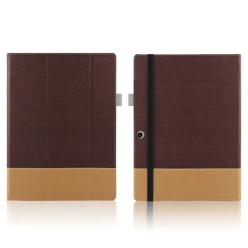 Высококачественный чехол книжка из 3 парусины и искусственной кожи для планшета