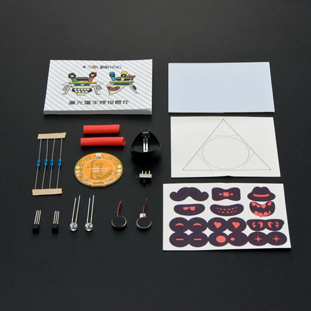 DFRobot 4-паяльный светильник Chaser Beam Robot Kit NEON для детей начинающих электронных энтузиастов учится паять и простой цепи