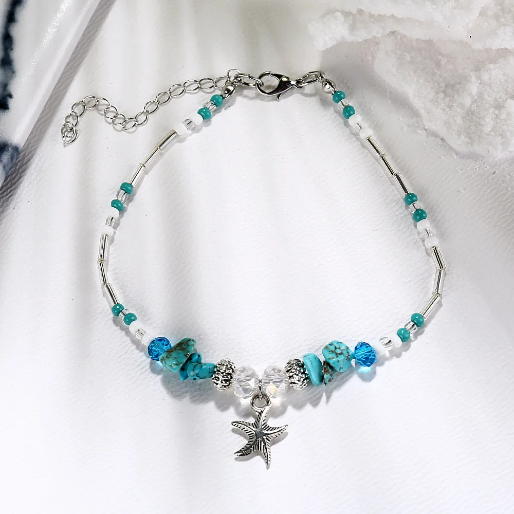 FENGLI Boho Стиль Браслет На Щиколотке богемная Морская звезда винтажный Летний