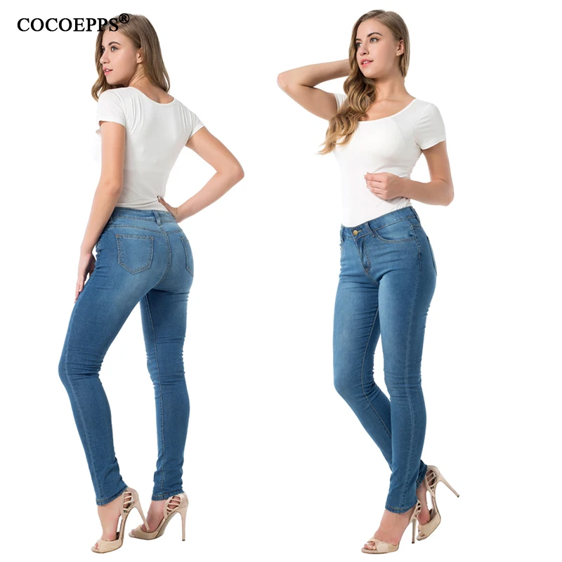 2019 модные женские брюки-карандаш повседневные джинсы большого размера с высокой