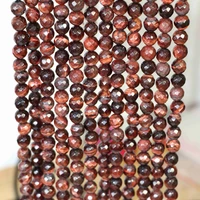 natural red tiger eye stone faceted round loose beads diy fashion jewelry making findings accessories a03