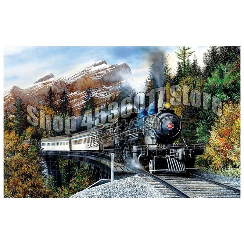 

Full Square Diamond Embroidery Trains & Fall Diamond Painting Cross Stitch Sets Home Decorative Rhinestones Gift