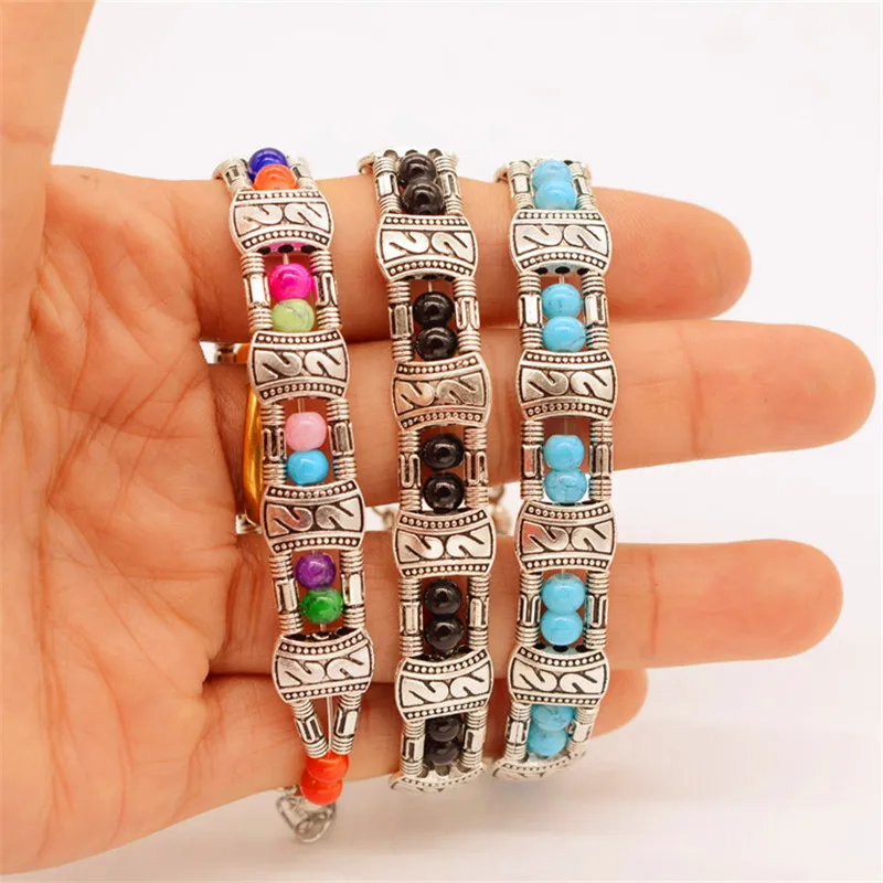 Красочные Серебро/стеклянные бусины части оснастки браслет|Браслеты с шармами| |