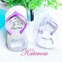 30pcslotfree shippingpersonalized baby party giveaway customized logo flip flop bottle opener baby birthday souvenir