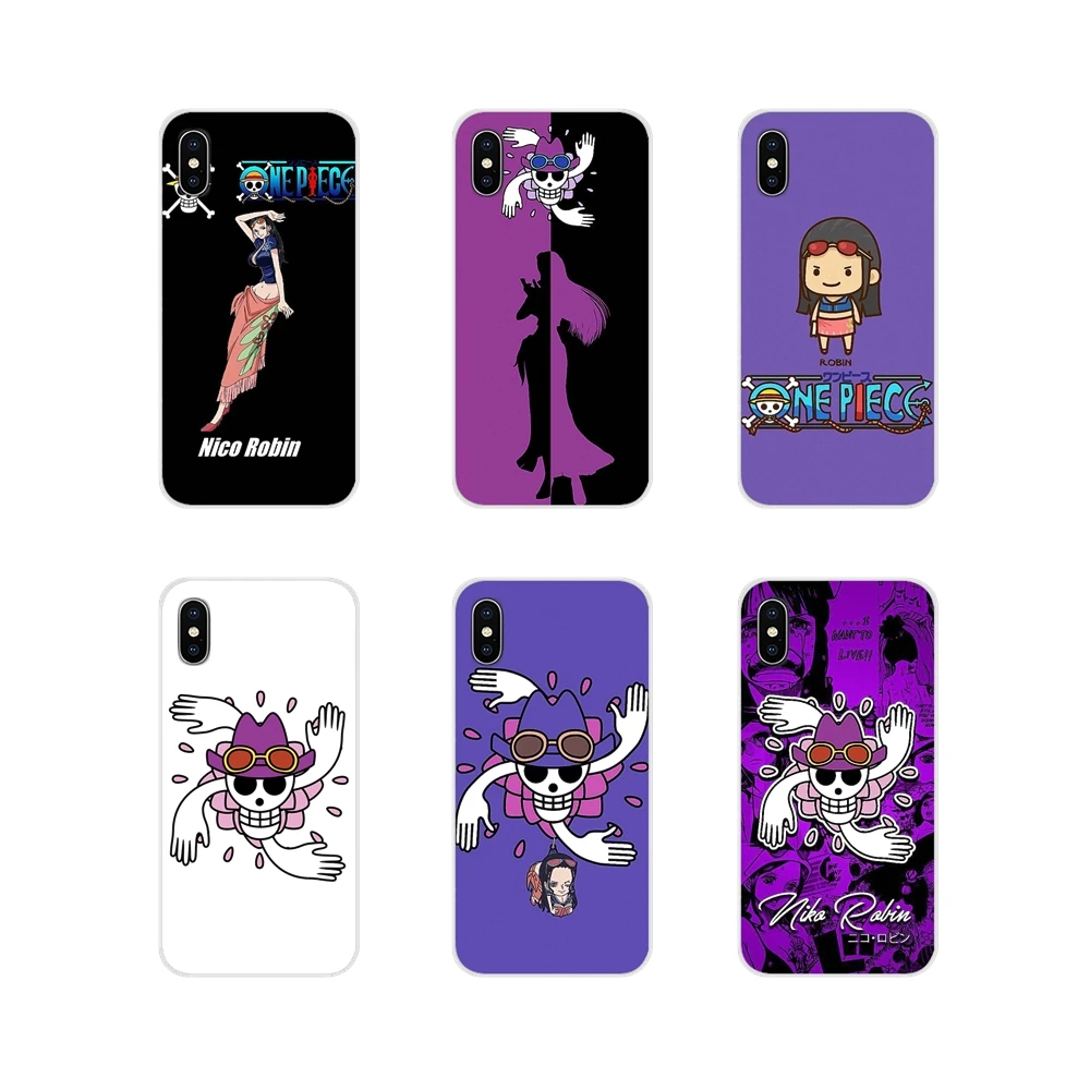 Цельный силиконовый чехол Nico Robin skull flag для Samsung Galaxy S3 S4 S5 Mini S6 S7 Edge S8 S9 S10 Lite Plus Note 4 5 8