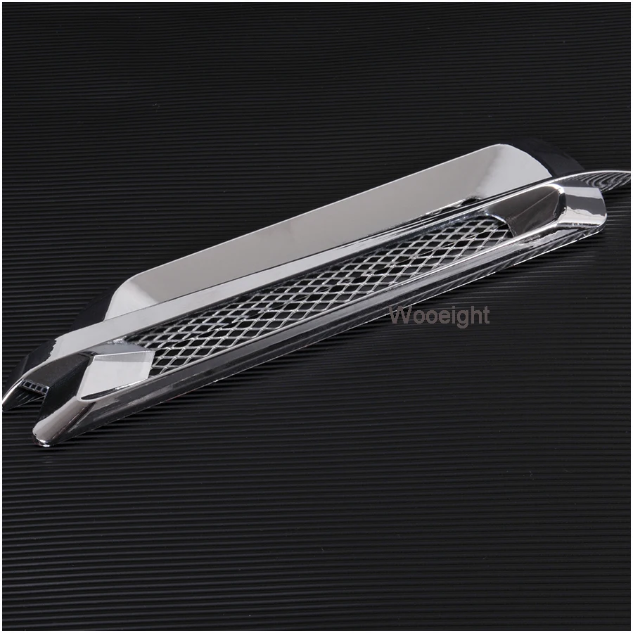Wooeight Universal 1Pair Car Styling Chrome Grid Air Flow Fender Electroplate Side Vent Cover Hole Intake Grille Sticker | Автомобили и