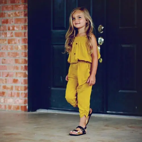 Одежда для маленьких девочек топ на бретельках + длинные брюки в полоску