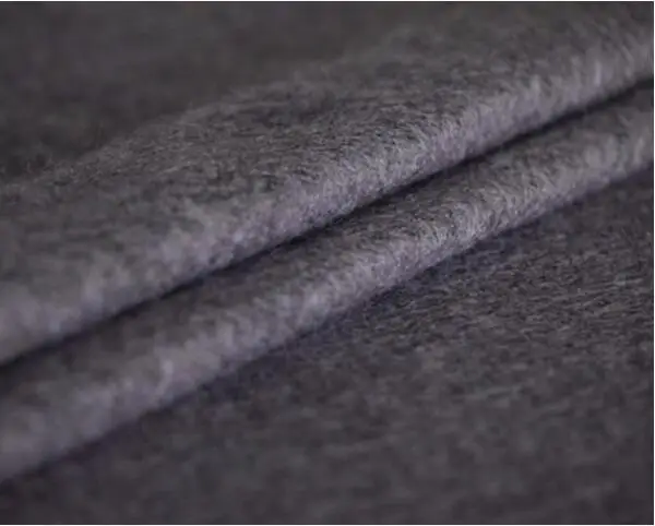 Элегантный серый фиолетовый мохер смесь шерсти трикотажная эластичная ткань