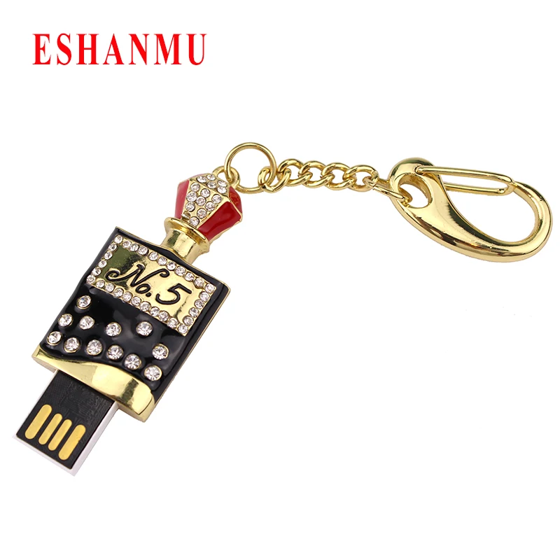 Известный флакон 8 ГБ 16 32 64 Гб подарок ювелирный брелок кристалл USB