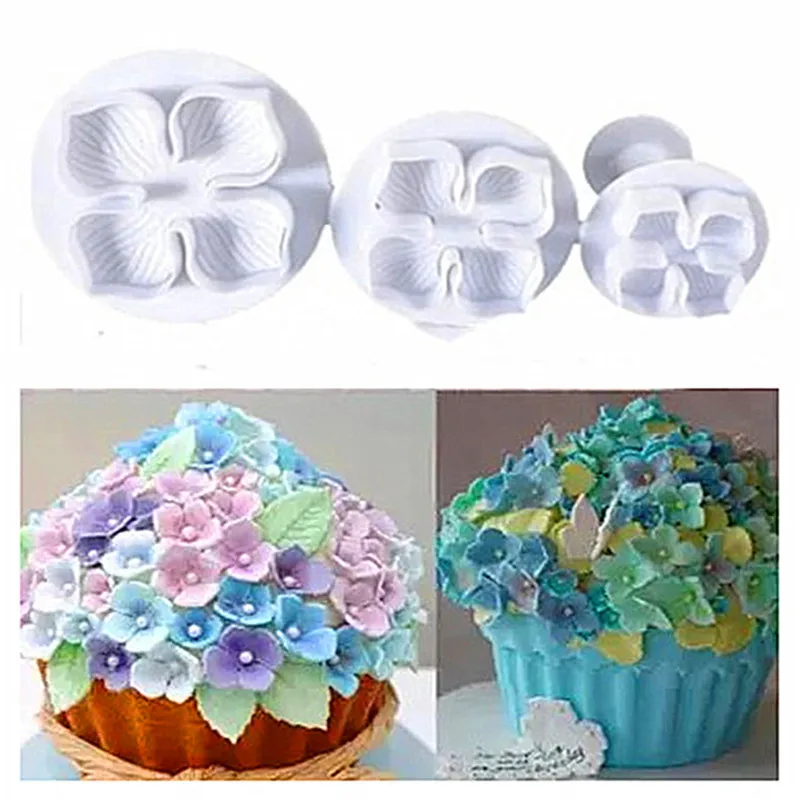 4 Ян 3 шт./компл. в форме цветка для пирожных помадки резак печенья украшения