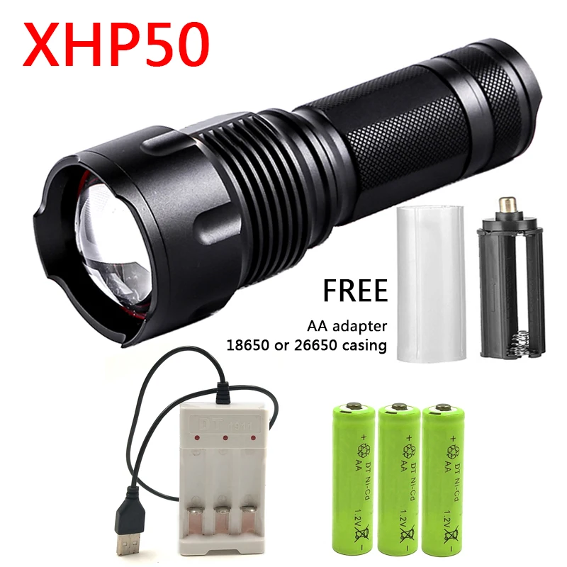 Litwod Z401006 CREE XHP70 XHP50 XM-L2 U3 XM-L T6 Мощность Фул светодиодный фонарик Фонарь Мощность 26650 18650 14500 AA с возможностью зарядки аккумулятора - Испускаемый цвет: XHP50