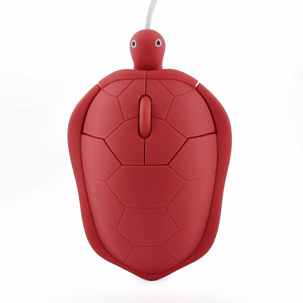 Красный CHYI Милая компьютерная мышь в форме черепахи, мини Usb кабель, оптическая мышь, Проводная 3D креативная мультяшная детская мышь, прекрасный подарок для ПК, мыши для ноутбука - Цвет: Красный