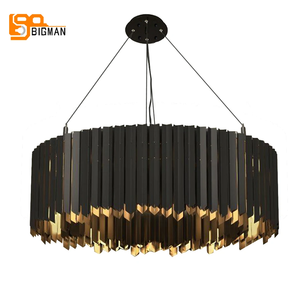 Stainless Steel Modern Chandelier Led Light Suspension Luminare Dining Room Living Room Lamp AC110V 220V