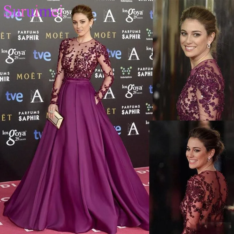 Элегантные вечерние платья знаменитостей Zuhair Murad с длинными рукавами кружевом и