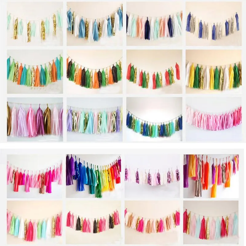 

DIY Tissue Paper Tassels Garland Bunting Banner Garden Birthday Baby Shower Party birthday wedding