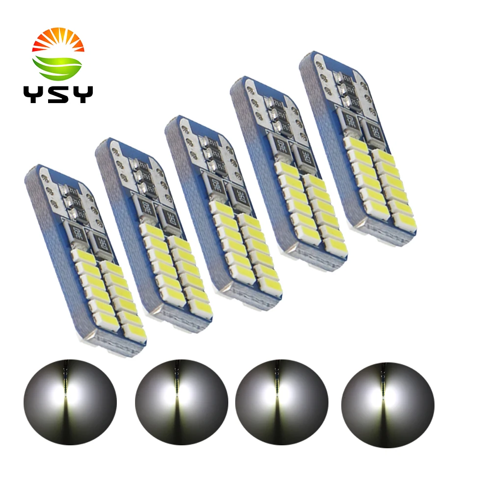 Светодиодсветодиодный CAN шина t10 YSY100X T10 24led 3014 smd led без ошибок OBC 194 168 W5W 24smd canbus